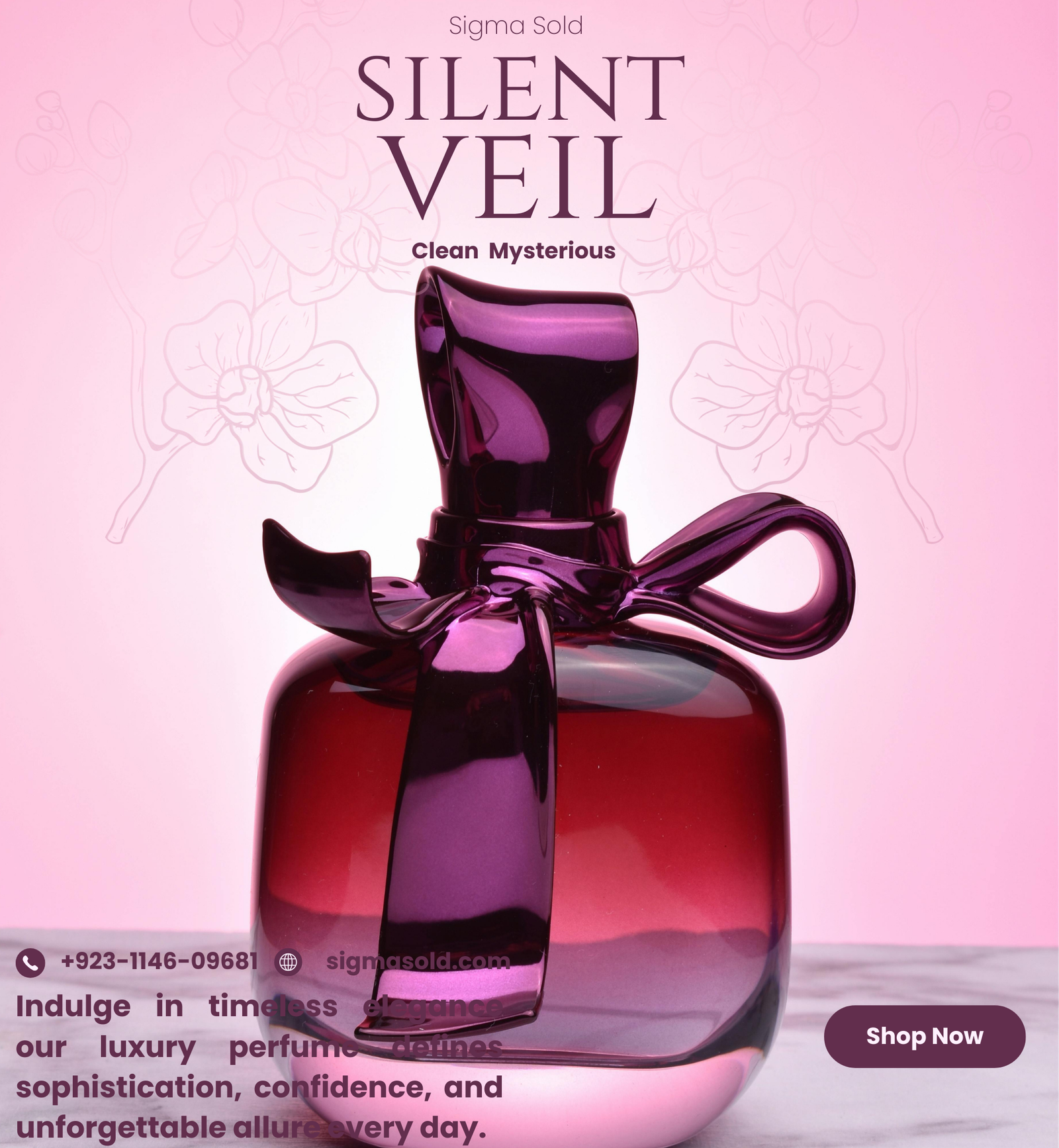 SILENT VEIL LADY  Perfume (Clean, mysterious, white)